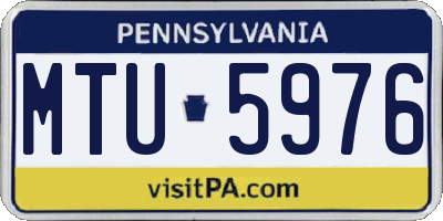 PA license plate MTU5976