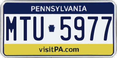 PA license plate MTU5977
