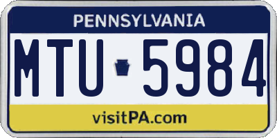 PA license plate MTU5984