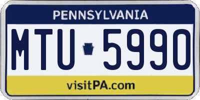 PA license plate MTU5990