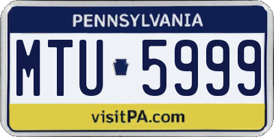 PA license plate MTU5999