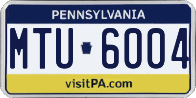 PA license plate MTU6004