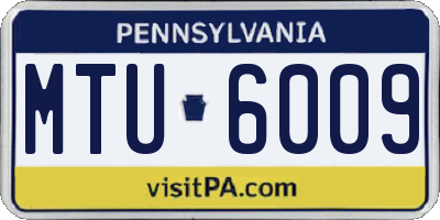 PA license plate MTU6009