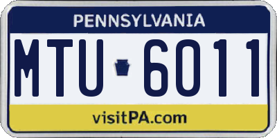 PA license plate MTU6011