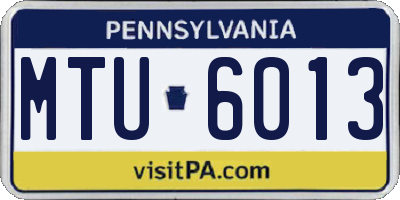 PA license plate MTU6013