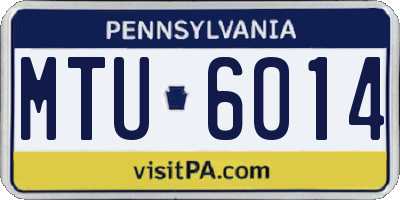 PA license plate MTU6014