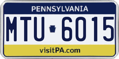 PA license plate MTU6015