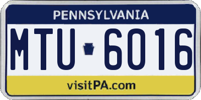 PA license plate MTU6016