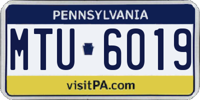 PA license plate MTU6019