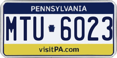 PA license plate MTU6023