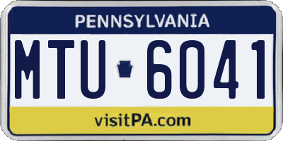 PA license plate MTU6041