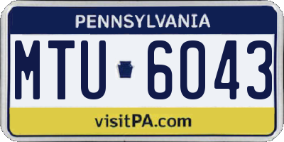 PA license plate MTU6043