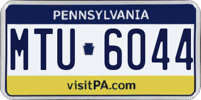 PA license plate MTU6044