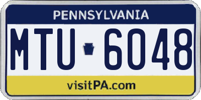PA license plate MTU6048