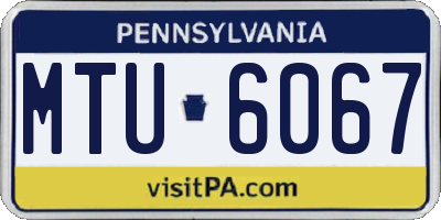 PA license plate MTU6067