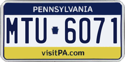 PA license plate MTU6071