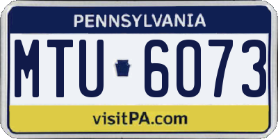 PA license plate MTU6073