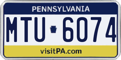 PA license plate MTU6074