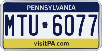 PA license plate MTU6077