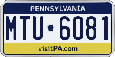 PA license plate MTU6081