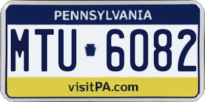 PA license plate MTU6082