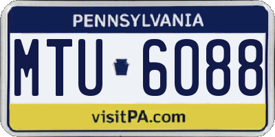 PA license plate MTU6088