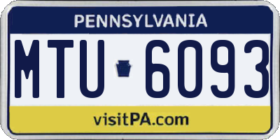 PA license plate MTU6093