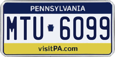 PA license plate MTU6099