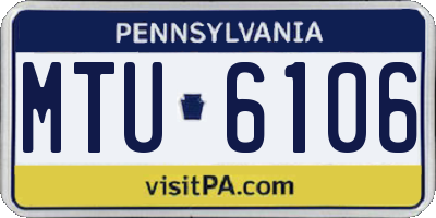 PA license plate MTU6106