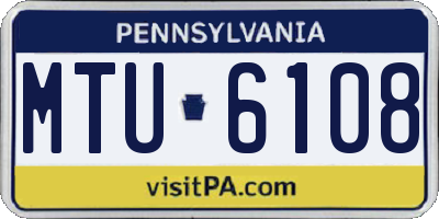PA license plate MTU6108