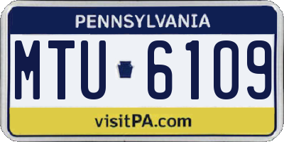 PA license plate MTU6109