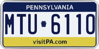 PA license plate MTU6110
