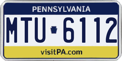 PA license plate MTU6112