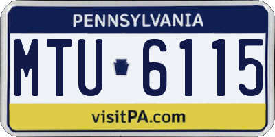 PA license plate MTU6115