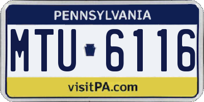 PA license plate MTU6116
