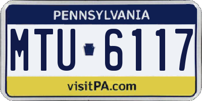 PA license plate MTU6117