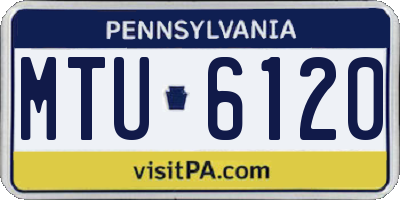 PA license plate MTU6120