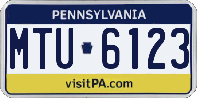 PA license plate MTU6123