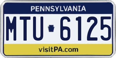 PA license plate MTU6125
