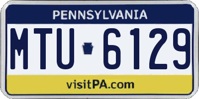 PA license plate MTU6129