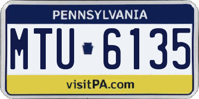 PA license plate MTU6135