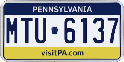 PA license plate MTU6137