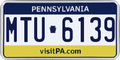 PA license plate MTU6139