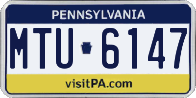 PA license plate MTU6147