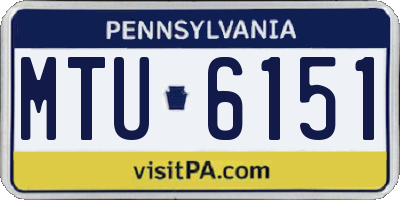 PA license plate MTU6151