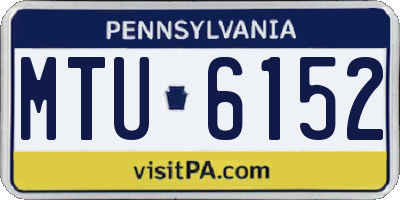 PA license plate MTU6152