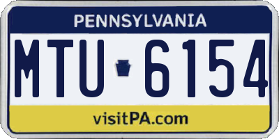 PA license plate MTU6154