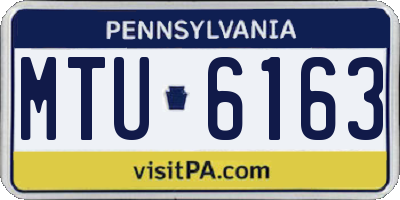PA license plate MTU6163