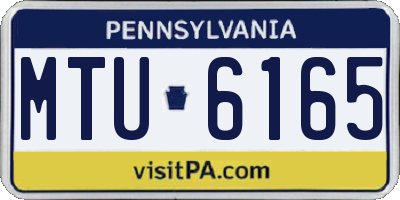 PA license plate MTU6165