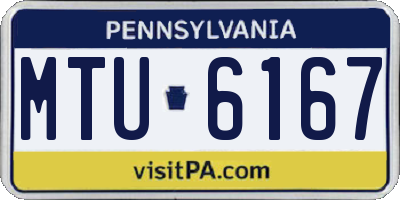 PA license plate MTU6167
